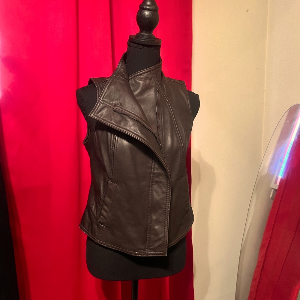 Brown Leather Liz Claiborne Vest